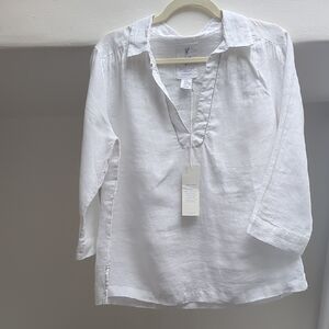 Calypso St Barth Linen Tunic Top Size MEDIUM
